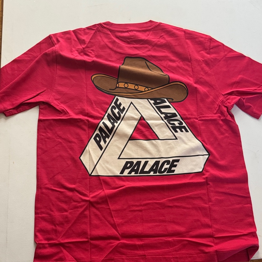 PALACE Red Tee with Cowboy Hat Graphic